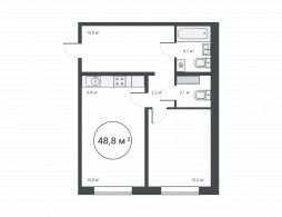 2-комнатная, 48.8 м²