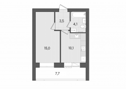 1-комнатная, 40.4 м²