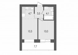 2-комнатная, 40.3 м²