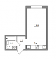 Студия, 26.4 м²