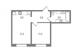 2-комнатная, 40.3 м²