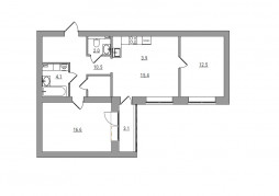 3-комнатная, 70.4 м²