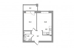 2-комнатная, 45 м²