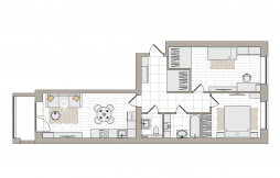 3-комнатная, 70.7 м²