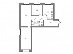 3-комнатная, 79.6 м²