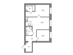 3-комнатная, 62.5 м²