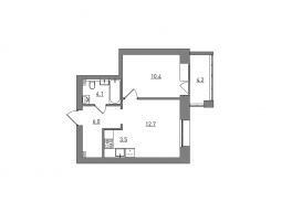2-комнатная, 40.9 м²