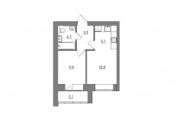 Евро 2-комнатная, 35.2 м²