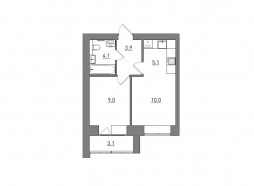 Евро 2-комнатная, 35.2 м²