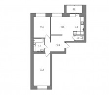 Евро 3-комнатная, 71.1 м²