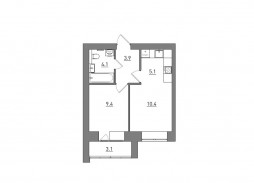 Евро 2-комнатная, 36 м²