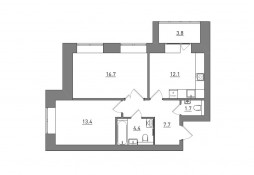 2-комнатная, 59.8 м²