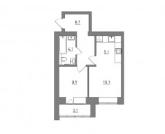 Евро 2-комнатная, 40 м²