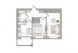 2-комнатная, 55.6 м²