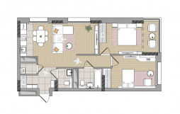 Евро 3-комнатная, 73.4 м²