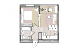 Евро 2-комнатная, 41.5 м²