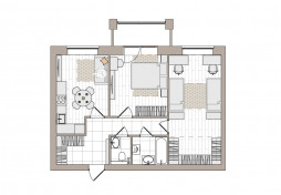 2-комнатная, 66.3 м²