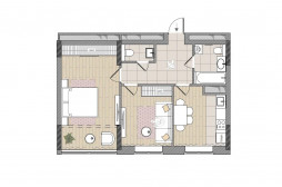 2-комнатная, 58.7 м²