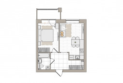 2-комнатная, 45 м²