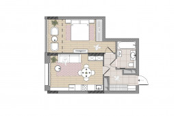Евро 2-комнатная, 48.7 м²