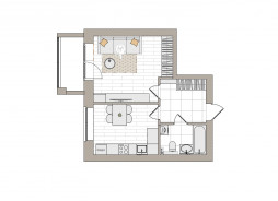 1-комнатная, 40.6 м²