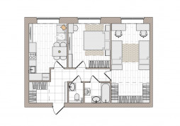 2-комнатная, 61.9 м²