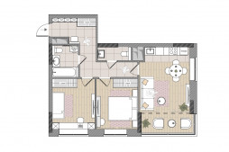Евро 3-комнатная, 66.2 м²