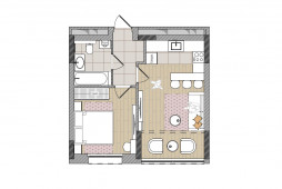 Евро 2-комнатная, 42.2 м²