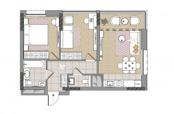 2-комнатная, 58.8 м²