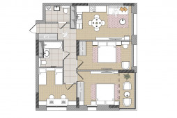 3-комнатная, 81.8 м²