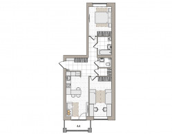 3-комнатная, 71.1 м²