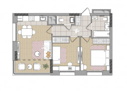 3-комнатная, 59.6 м²