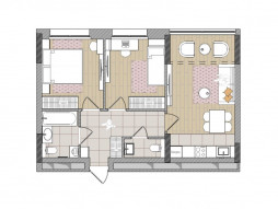 2-комнатная, 59.5 м²