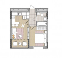 2-комнатная, 38.5 м²