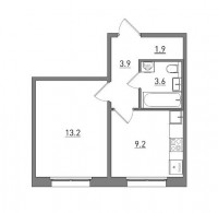 1-комнатная, 31.8 м²