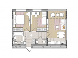 2-комнатная, 58.8 м²